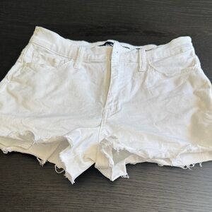 Hollister White Distressed Jean Shorts